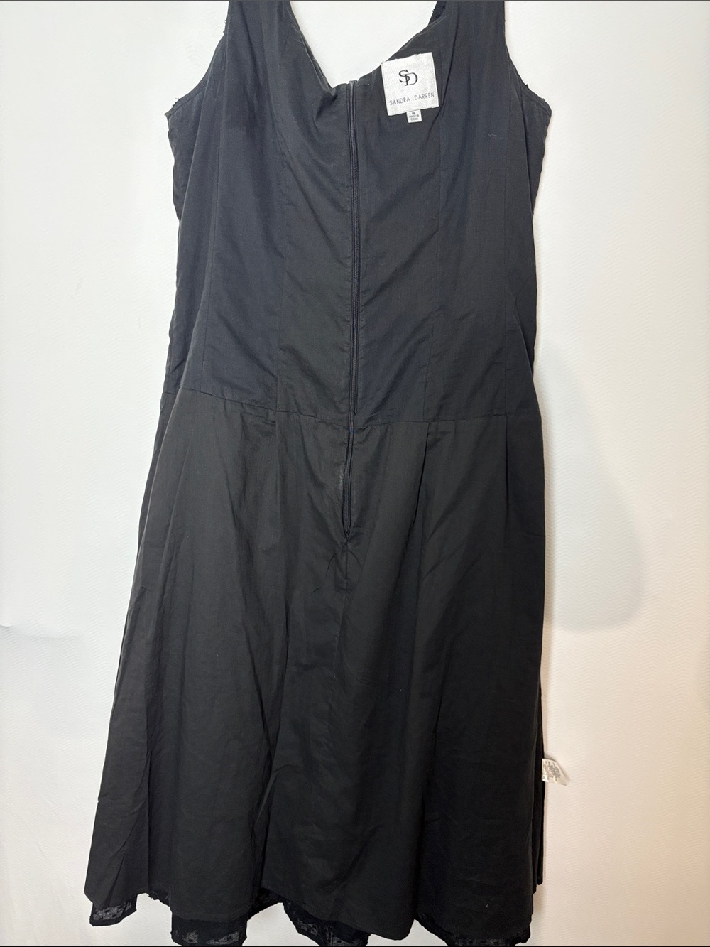Sandra Darren Black Textured Sleeveless Fit & Flare Dress - Picture 7 of 10